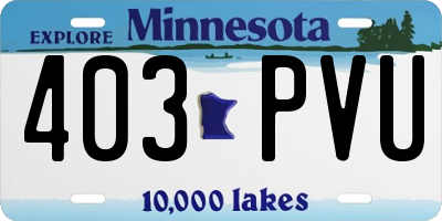 MN license plate 403PVU