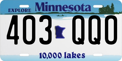MN license plate 403QQO