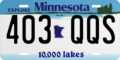MN license plate 403QQS