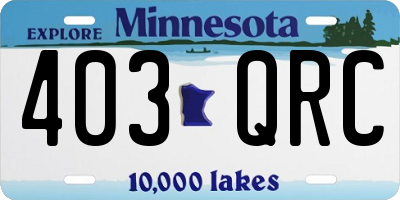 MN license plate 403QRC