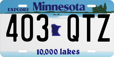 MN license plate 403QTZ