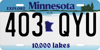 MN license plate 403QYU