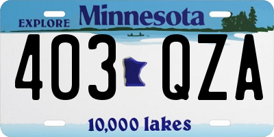 MN license plate 403QZA