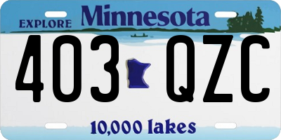 MN license plate 403QZC