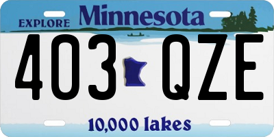 MN license plate 403QZE