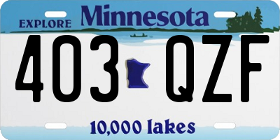 MN license plate 403QZF