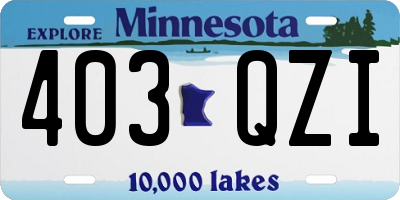 MN license plate 403QZI