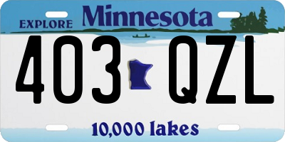 MN license plate 403QZL