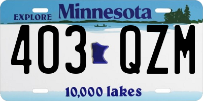 MN license plate 403QZM