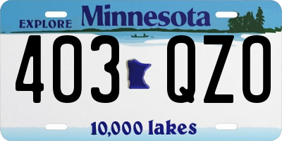 MN license plate 403QZO