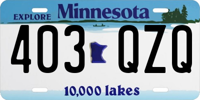 MN license plate 403QZQ
