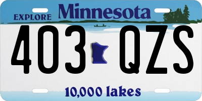 MN license plate 403QZS
