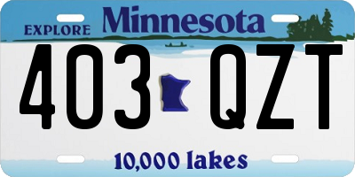 MN license plate 403QZT