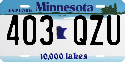 MN license plate 403QZU