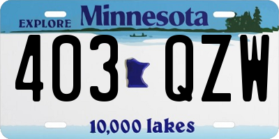 MN license plate 403QZW