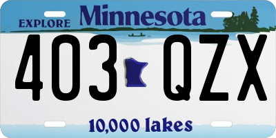 MN license plate 403QZX