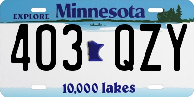 MN license plate 403QZY