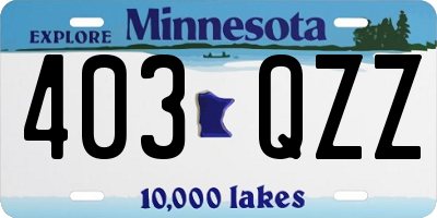 MN license plate 403QZZ