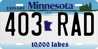 MN license plate 403RAD