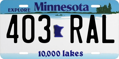 MN license plate 403RAL
