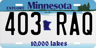 MN license plate 403RAQ