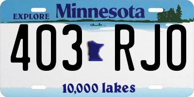 MN license plate 403RJO