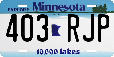 MN license plate 403RJP