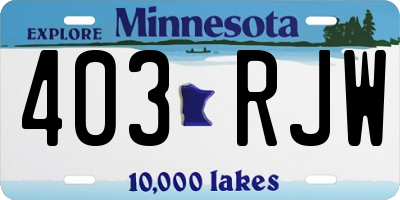 MN license plate 403RJW