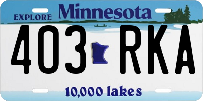 MN license plate 403RKA