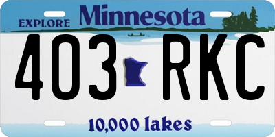 MN license plate 403RKC