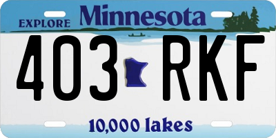 MN license plate 403RKF