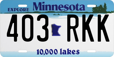 MN license plate 403RKK