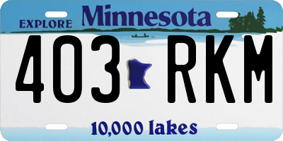 MN license plate 403RKM