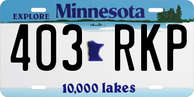 MN license plate 403RKP
