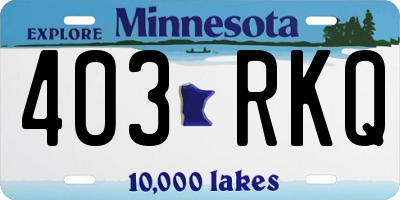 MN license plate 403RKQ