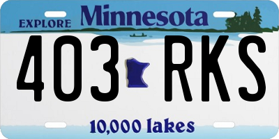 MN license plate 403RKS