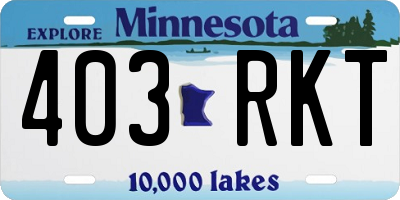 MN license plate 403RKT