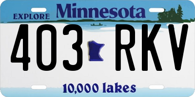 MN license plate 403RKV