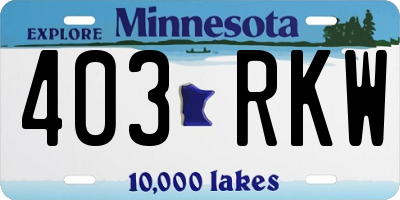 MN license plate 403RKW