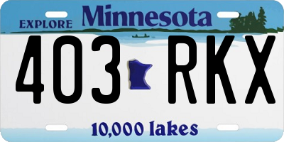 MN license plate 403RKX