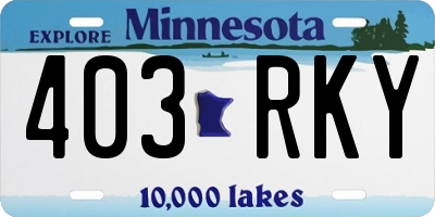 MN license plate 403RKY