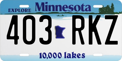 MN license plate 403RKZ
