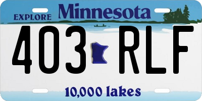 MN license plate 403RLF