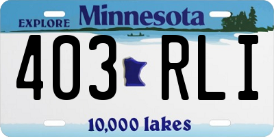 MN license plate 403RLI