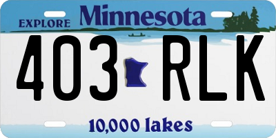MN license plate 403RLK