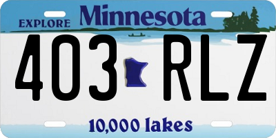 MN license plate 403RLZ