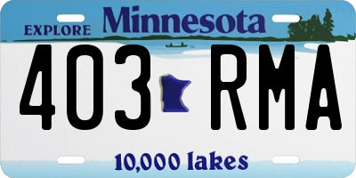 MN license plate 403RMA