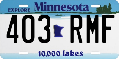MN license plate 403RMF
