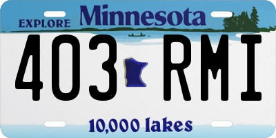 MN license plate 403RMI