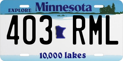 MN license plate 403RML